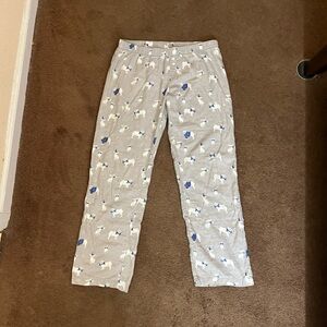 Gray Pajama Pants with Dog Print